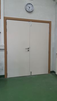 Puerta dos hojas bicolor